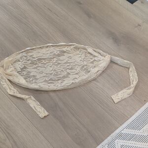 Elegant Cream Lace Hair Scarf/ Head Covering